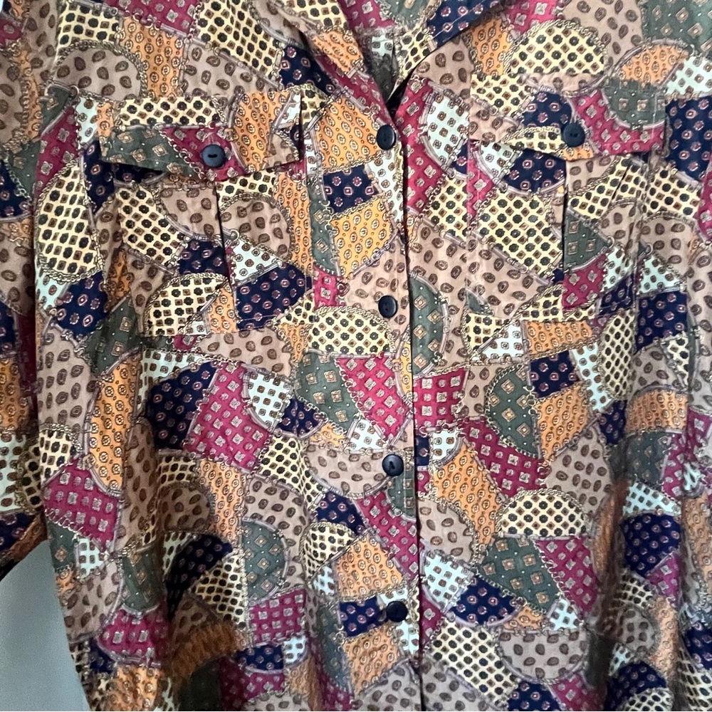 Patchwork Button-Up Shirt - image 4